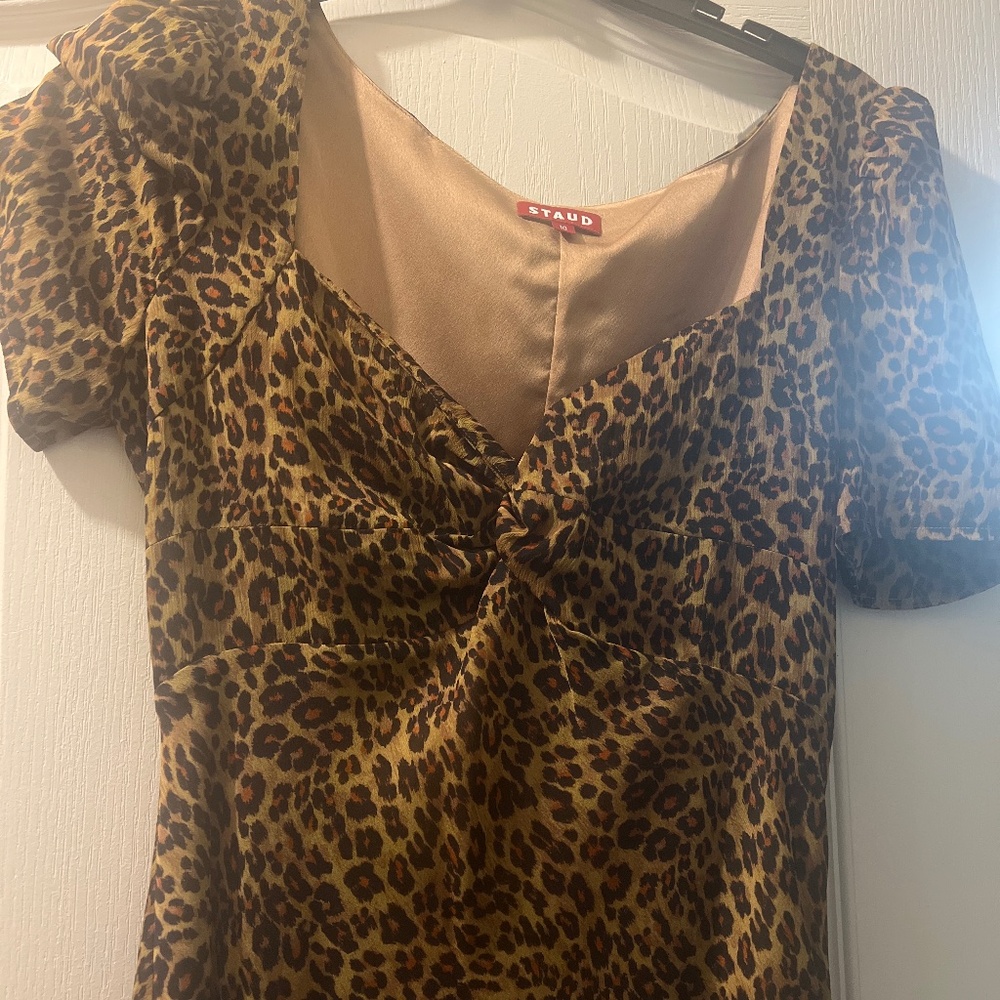 Staud leopard lea dress